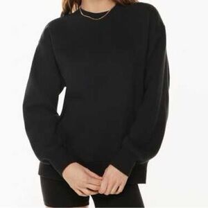 ARITZIA | TNA Sweatshirt crewneck pockets Sweatfleece Extra AF Fleece black -S